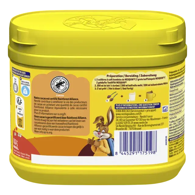 NESQUIK Choco Nutty goût Choco Noisette Poudre Cacaotée 350g