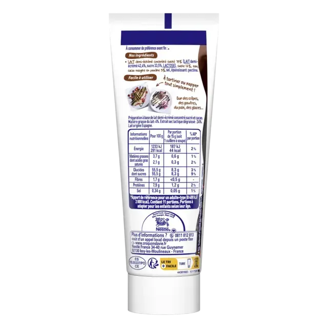 NESTLE® Lait Concentré Sucré Goût Chocolat Tube 165g