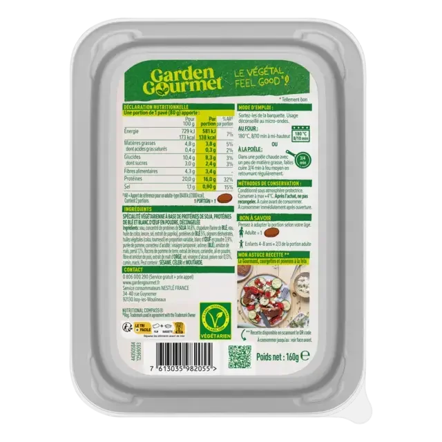 GARDEN GOURMET Le Gourmand Soja, Poivre et Persil 160g
