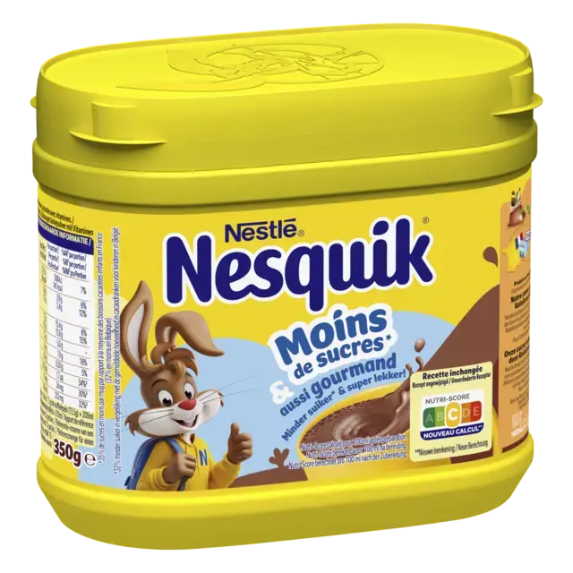 NESQUIK Moins de Sucres Poudre Cacaotée Boîte 350g