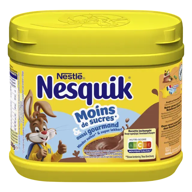 NESQUIK Moins de Sucres Poudre Cacaotée Boîte 350g