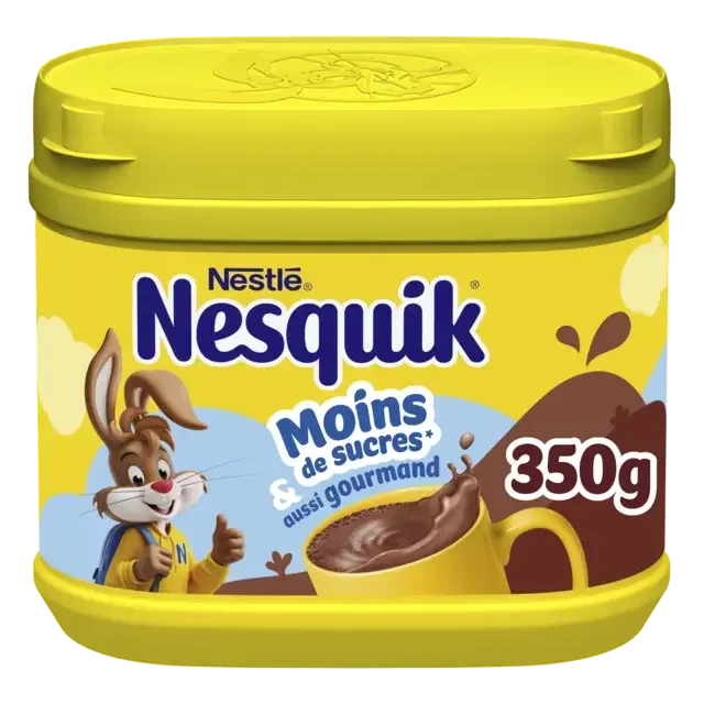 NESQUIK Moins de Sucres Poudre Cacaotée Boîte 350g