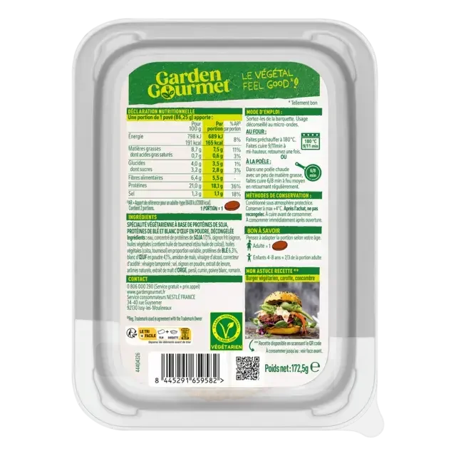 GARDEN GOURMET Le Classique Soja et Blé 172.5g