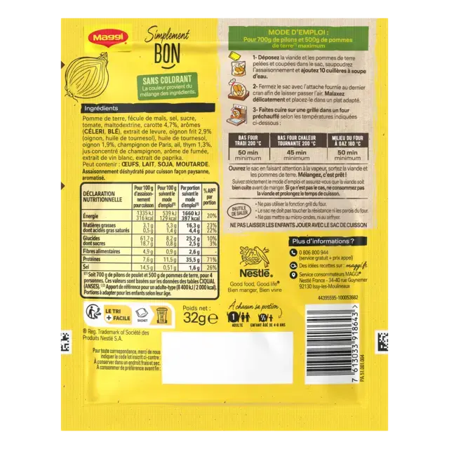 MAGGI Papillotes Poulet façon Paysanne 32g