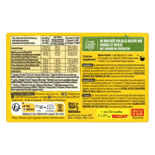 MAGGI Poultry Bouillon Halal Box 8x9g FR