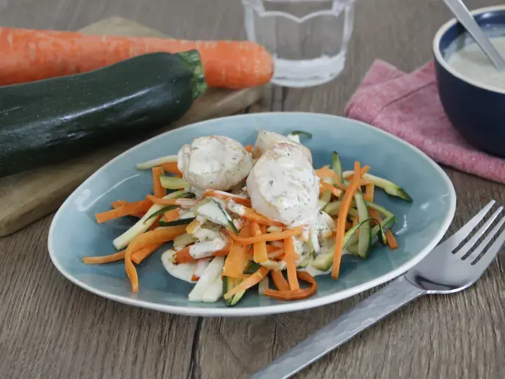 Saint Jacques sur fondue de légumes