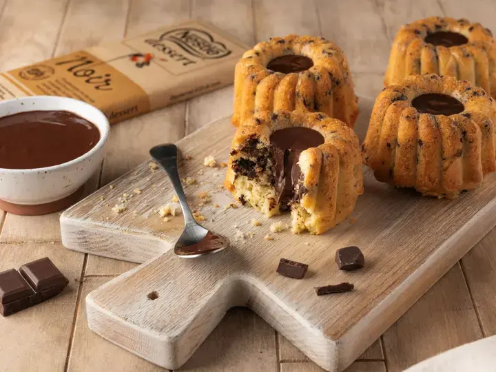 Financier tigré à la pâte à tartiner