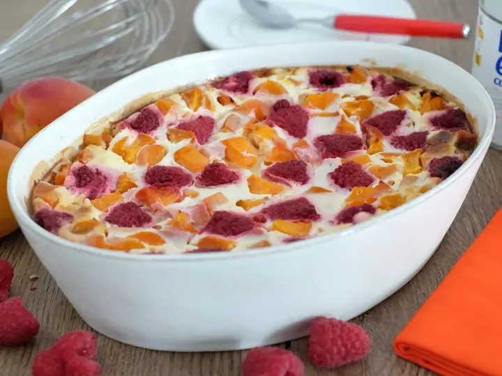 Clafoutis abricots framboises