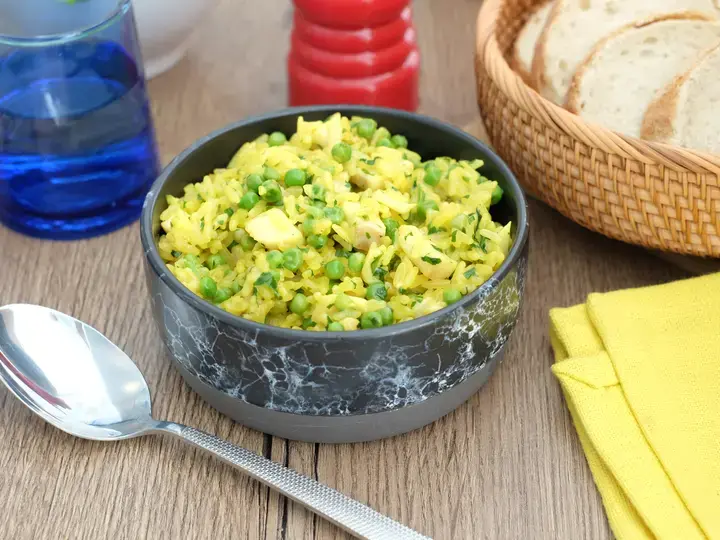 Riz safrané au colin