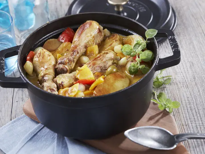 Poulet aux poivrons et pommes de terre