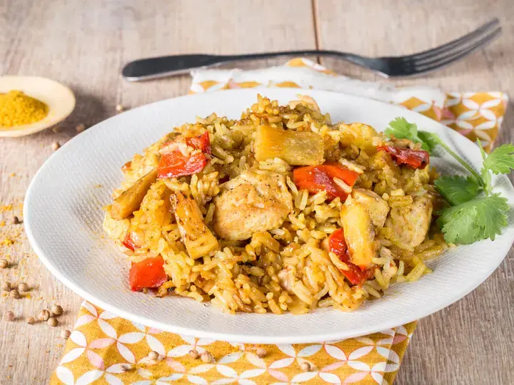 Riz exotique au poulet Cookeo