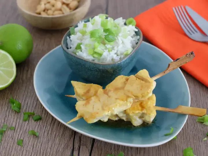 Brochettes de poulet thai