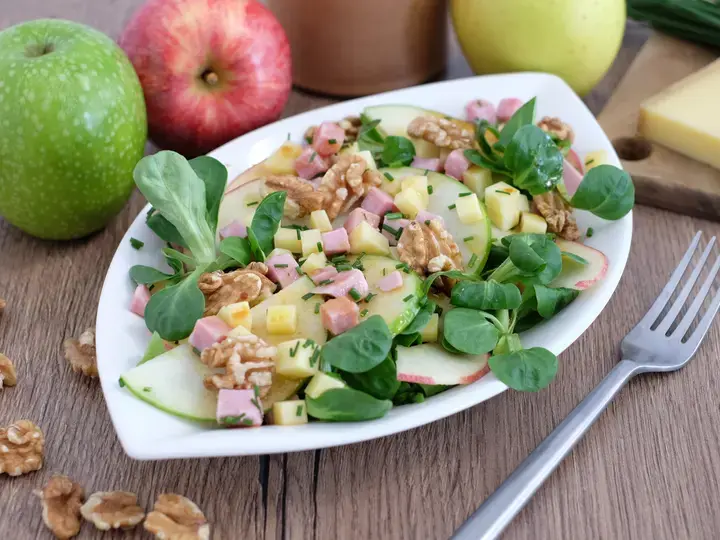 Salade pommes, Comté jambon