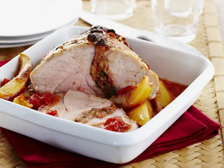 Roti de veau au basilic