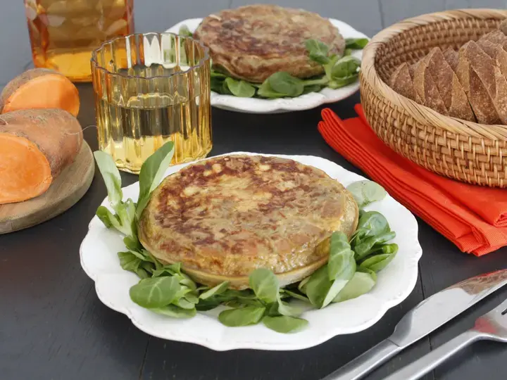 Mini tortillas de patate douce emmental