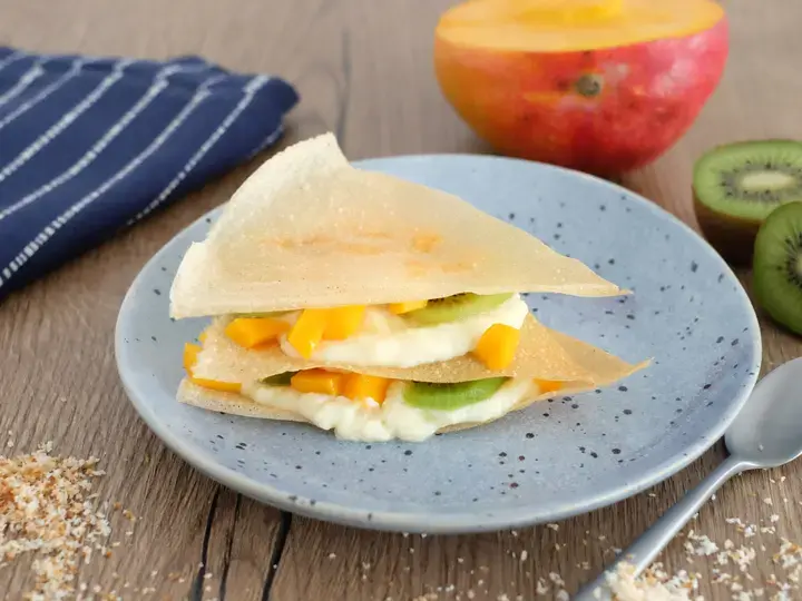 Feuilles de brick croustillantes aux fruits exotiques