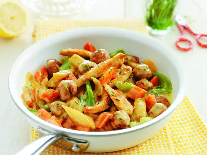 Poêlée de poulet façon poule au pot