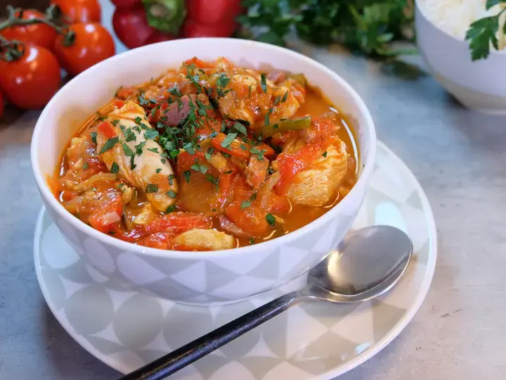 Poulet basquaise Monsieur Cuisine