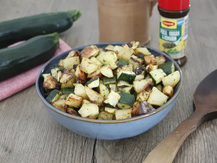 Courgettes et pommes de terre rôties au air fryer