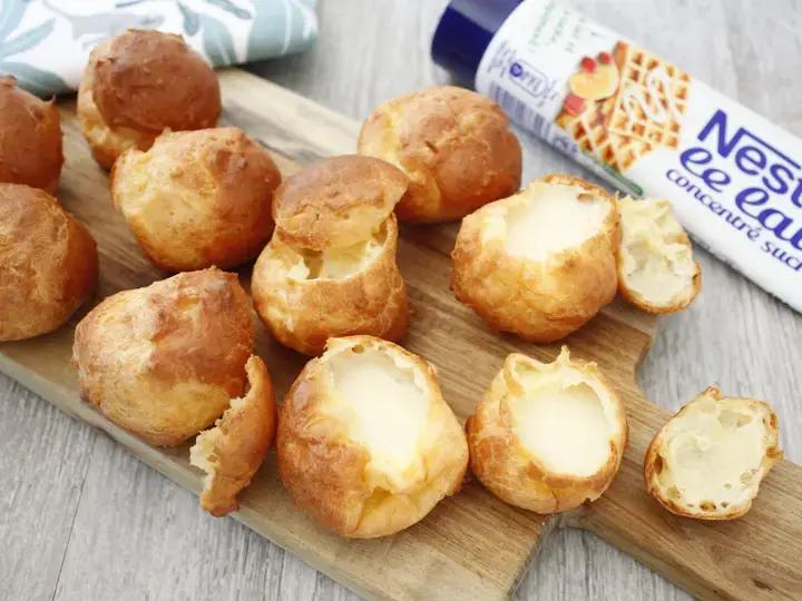 Petits choux au lait concentre sucre