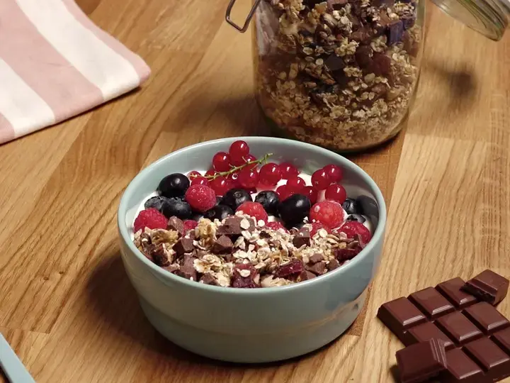 Muesli maison au chocolat au lait