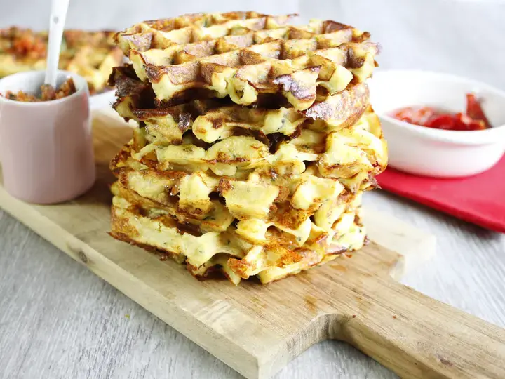 Gaufres courgette mozzarella tomate