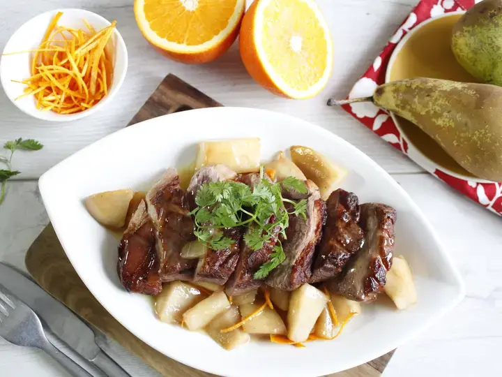Magrets de canard aux poires