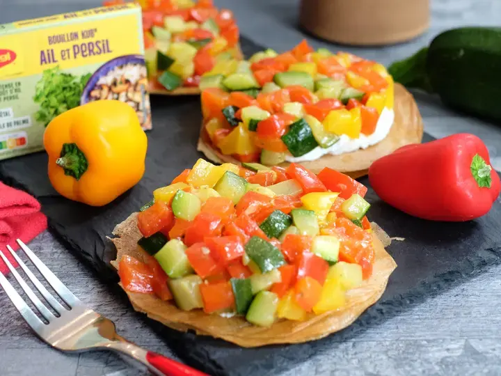 Tartelettes fines ricottta légumes du soleil