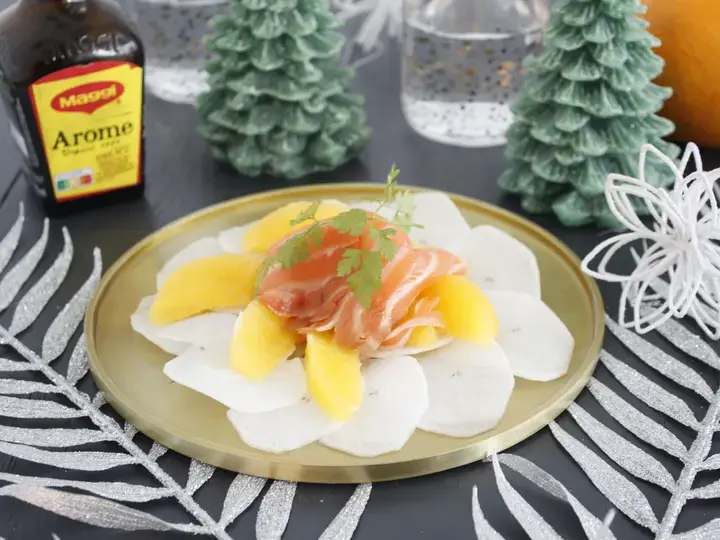 Tartare saumon fumé maison radis noir et orange