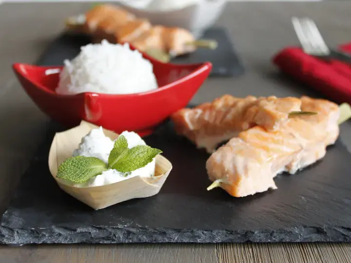 Brochettes de saumon