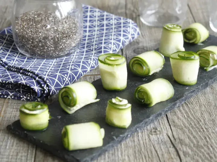 Roulés de concombre