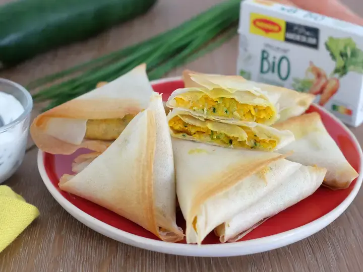 Samossas de légumes et fromage blanc