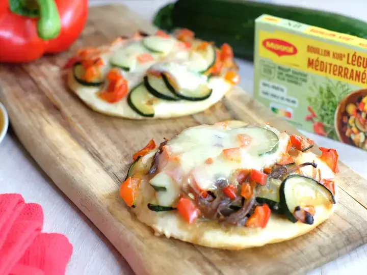 Mini pizzettas aux légumes med