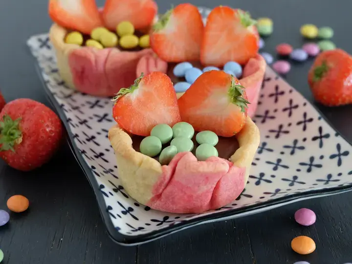 Mini tartelettes fraises praliné