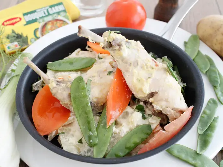 Cuisses de lapin printanier crème citronnée