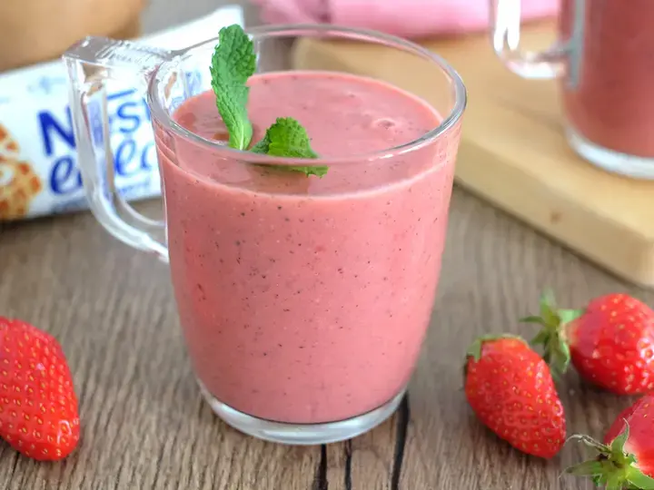 Smoothie fraise menthe