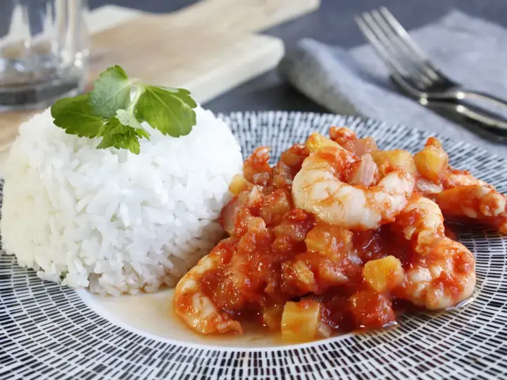 Crevettes sauce aigre douce