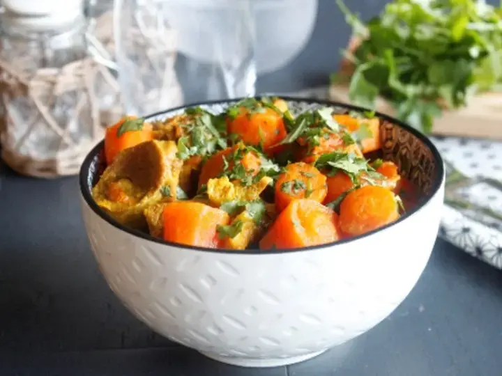 Agneau confit, carottes et coriandre