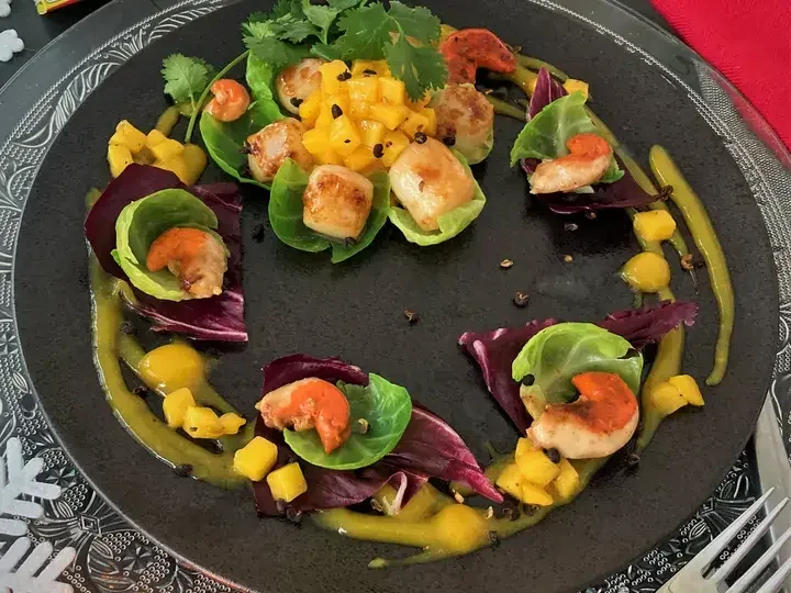 Noix de Saint Jacques mangue poivrée