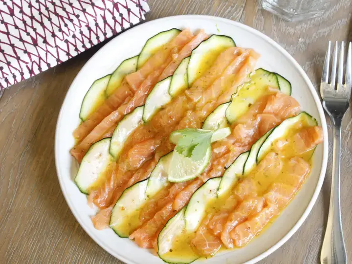 Ceviche de saumon citron vert, jus d'orange