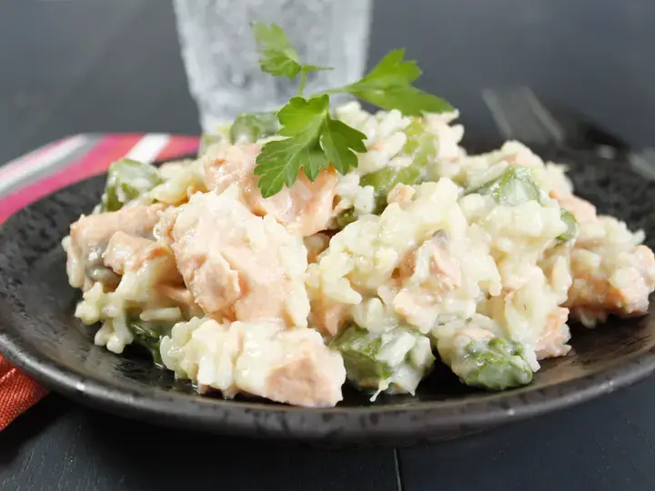 Risotto au saumon et asperges Cookeo