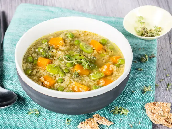 Soupe complète aux fèves et céréales Cookeo