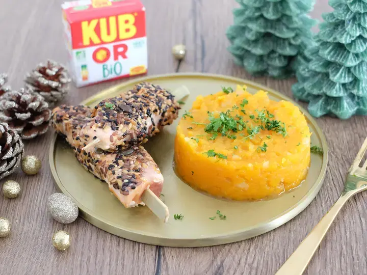 Brochettes de saumon aux graines