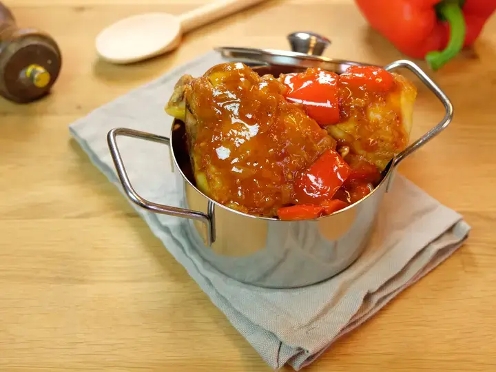 Poulet basquaise sucré salé