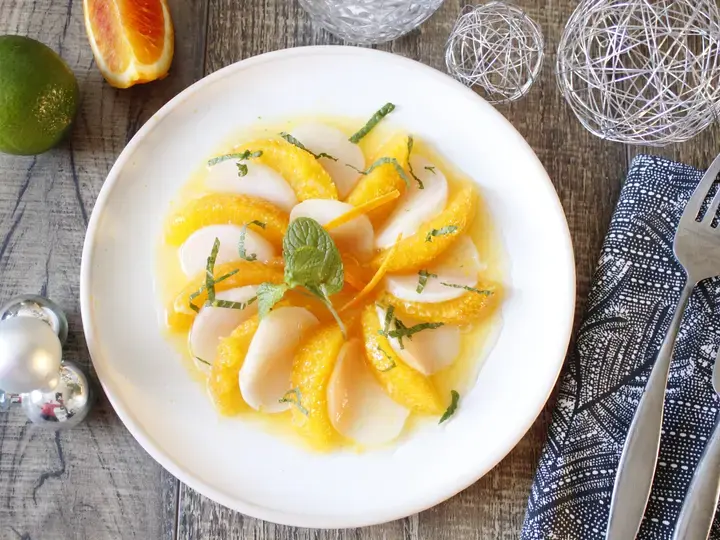 Noix de Saint Jacques marinées aux agrumes