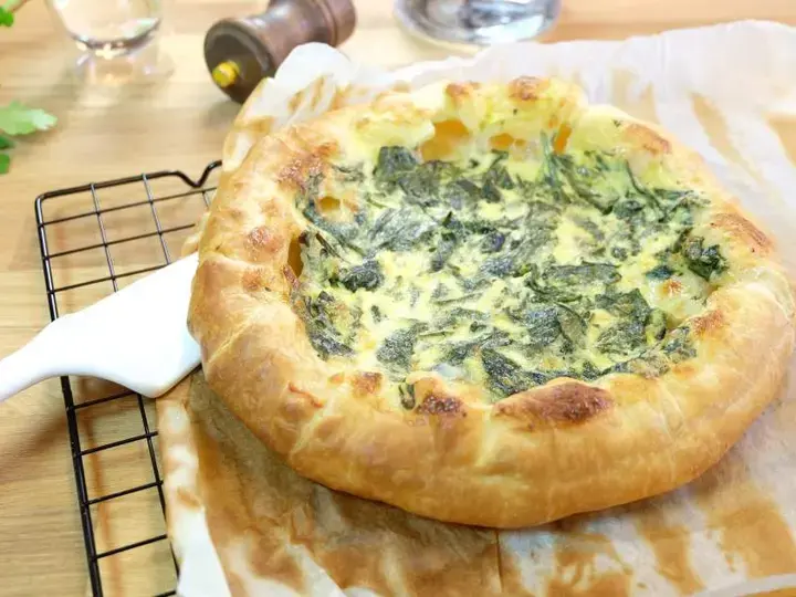Quiche Cheezy aux épinards  Bio et sans moule