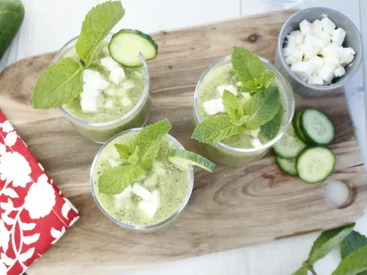 Smoothie concombre feta menthe
