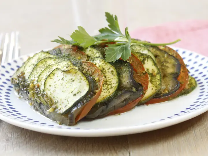 Tian de légumes ail persil