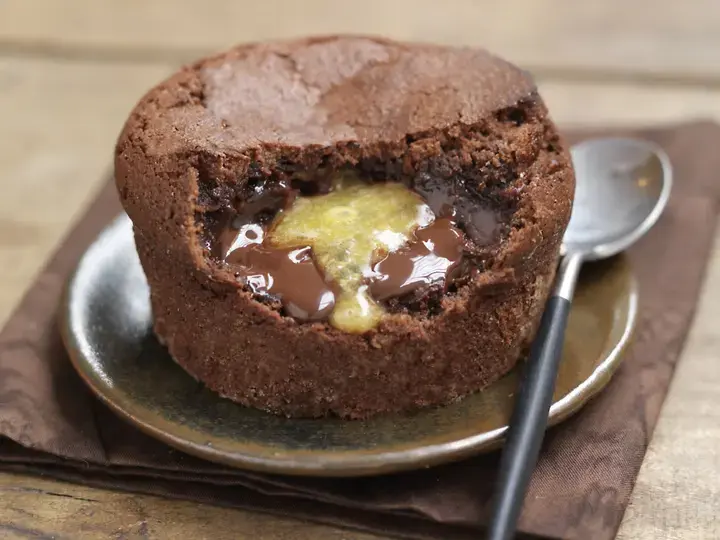 Moëlleux au chocolat et coeur coulant passion
