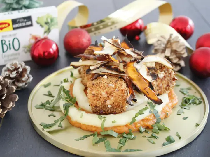 Saumon pané pain d'épices noisettes